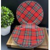 Mikasa Bone China TARTAN RED Plaid Christmas Salad Plates 9"