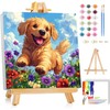 Dog Paint by Numbers Kit for Kids with Frame -