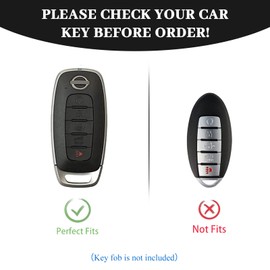 OFF WE GO for Nissan Rouge Pathfinder Key Fob Cover, Soft TPU Key Fob Case Full Protector Compatible with 2023 2024 Nissan Rouge Pathfinder 5 Button Smart Remote Key (Gold Black)