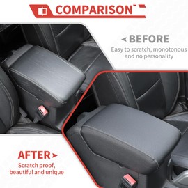 Amayum for Jeep Center Console Armrest Cover Leather Arm Rest Lid Protector Interior Accessories Fit for Jeep Wrangler JL/JLU Gladiator JT 2018+