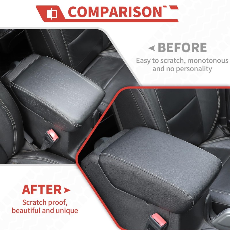 Amayum for Jeep Center Console Armrest Cover Leather Arm Rest