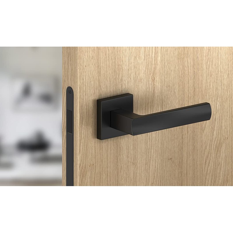 Sellon24 Door Handle Black BB WC PZ Design Door Handle
