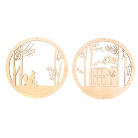 Rayher Wooden Wreath Forest, FSC Mix Credit, 30 cm Diameter, Natural, Set of 9, with Bridges, Wooden Decorative Wreath with Motif, Christmas Decoration, 63156505