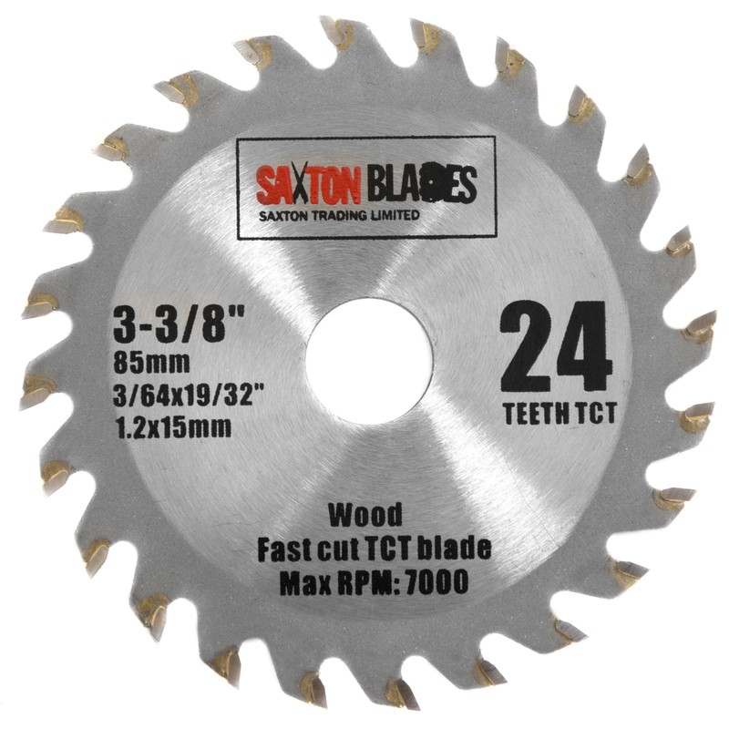 Saxton 85mm TCT Tile HSS Circular Saw Blades Worx Worxsaw