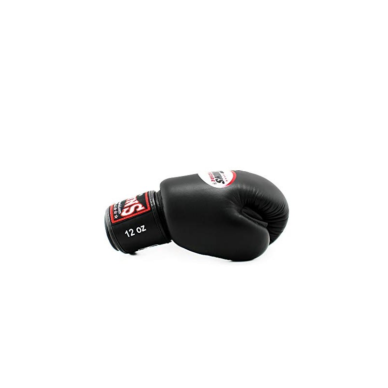 Twins Genuine Leather Boxing Gloves, black