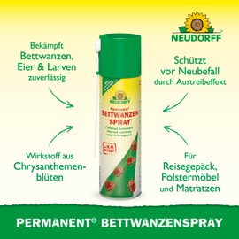 Neudorff Permanent BettwanzenSpray – Ideales Bettwanzenspray für Reisen und alle Wohnräume mit Sofort-& Langzeitwirkung zur Bettwanzenbekämpfung, 500 ml