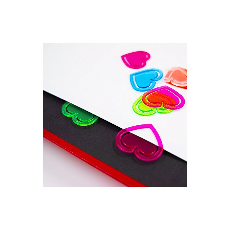 Laurel Plastic Heart Clips, A-LC08 x 2P, Pack of 10,