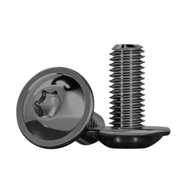 Drenky Flat Head Screws with Flange Pack of 20 Torx Black ISO 7380-2 Pan Head Screws M6 x 12 mm Flange Screws Rustproof Stainless Steel A2 V2A Threaded Screws Full Thread Screws