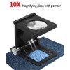 Meichoon Lupa plegable de 10 x microscopio de metal para