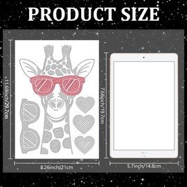 MAYJOYDIY Rhinestone Fashionable Giraffe Iron-On Patch Sunglasses Love Heart Hotfix Transfer Sticker Crystal Heat Transfer Patch Bling Clothing Repair Applique for T Shirts Hats