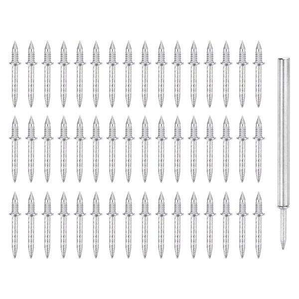 uxcell 800Pcs Double-Head Skirting Thread Seamless Nail with 8 Nail-Specific