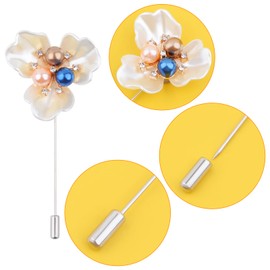 6 Pieces Pearl Brooch Pins Mixed Rose Daisy Flower Heart Rhinestone Pearl Brooches Suit Shirt Lapel Pins for Men Women Coat Collar Dresses, 6 Styles