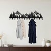 Large Black Mountain Wall Decor Coat Rack with 14 Hooks