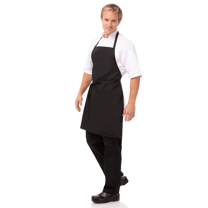 Chef Works Unisex Bib Apron, Black, One Size