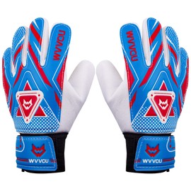 WVVOU Goalkeeper Gloves for Kids Youth, Soccer Goalie Gloves with Double Protection, Anti-Slip Soccer Gloves, Super Grip