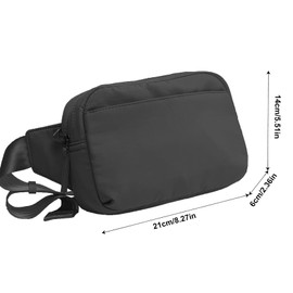 TASSINI TRENDS T Fanny Pack Crossbody Belt Bag for Women, Multiple Pockets, Lightweight Travel Waist Bag (Black, Medium)