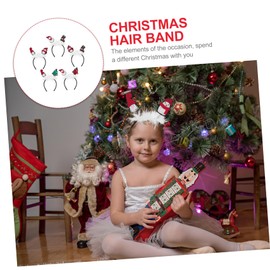 TOVINANNA 5pcs Xmas Hairband Set Fluffy Headband Festive Headwear Glitter Party Headdress Women's Hair Accessories for Party Random Style