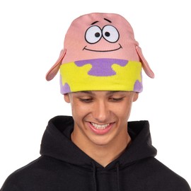 Nickelodeon Spongebob Squarepants and Friends Patrick Star Adult Character Cuffed Beanie Hat for Men and Women (Patrick, Pink)