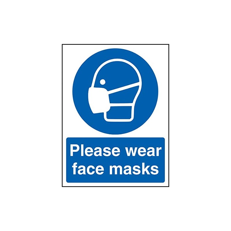 V Safety CV125AN-R VSafety Please Wear Face Masks 150 mm
