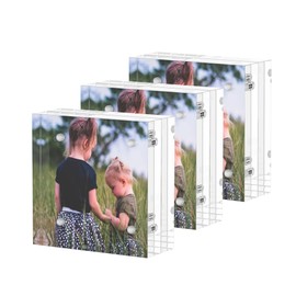 Sezanrpt Acrylic Mini Frames 2x2, 3 Pack, Small Frame 2x2 for Tickets, Clear Picture Frame Small Tips Holder