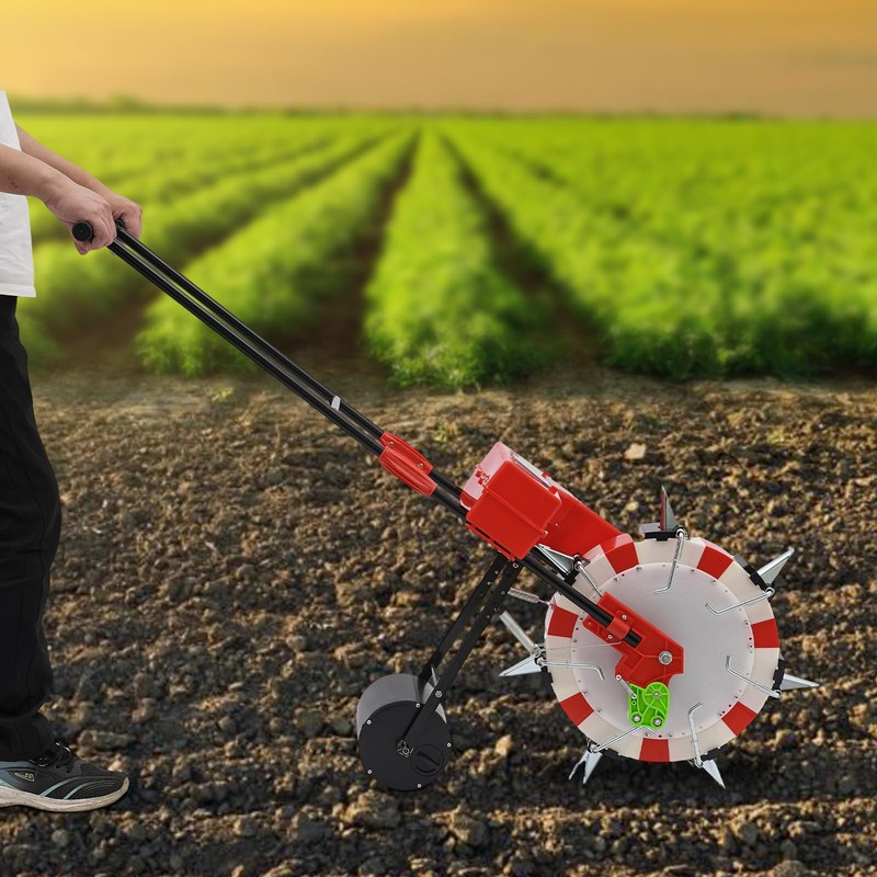 RocoReny Manual Seeder,Garden Hand-Push Seeding Machine Walk-Behind Row Crop Planter