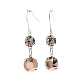 pewterhooter London Collection Women's Sterling Silver Sparkling Vintage Rose and Rose Gold Earrings.