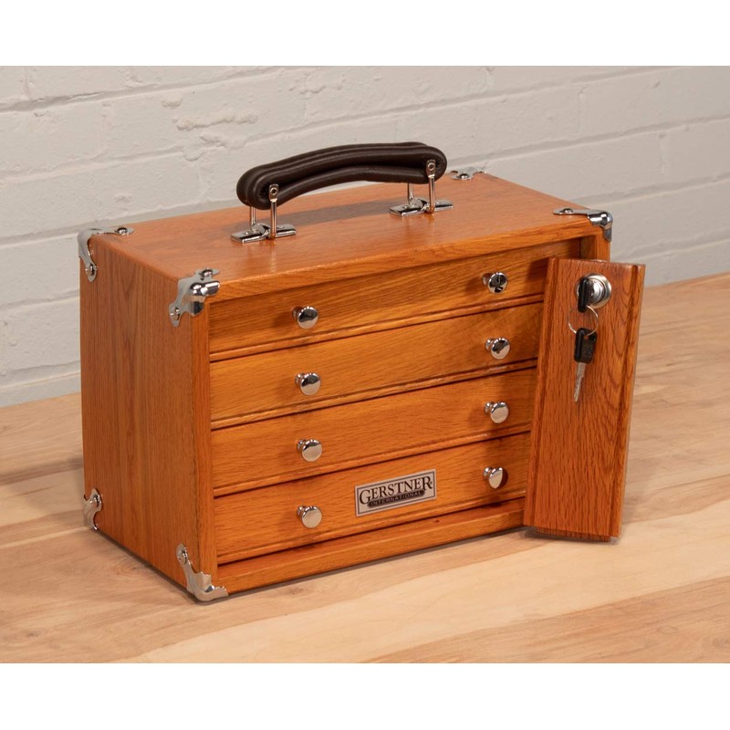 Gerstner International GI-T12 Red Oak 4-Drawer Mini Portable Chest
