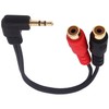tunghey 2Pack Right Angle 3.5mm to 2RCA Adapter Cable, Gold