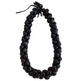 Rainview Creations Hawaiian Jewelry Necklace Genuine Natural Deluxe Kukui Nuts Leis (Black Color)