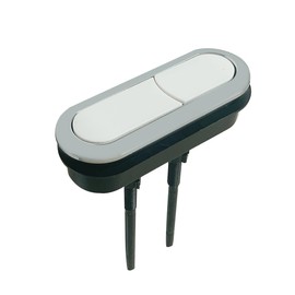 WinZo Elegant Oval Push Button For Toilet Tank with Top Dual Flush Replacement Parts, Ceramic White