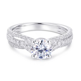 CGSRING Moissanite Engagement Rings, 1 Carat Round Cut Moissanite Rings, Women's Engagement Rings (10)