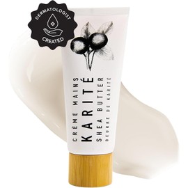 Karité Shea Butter- Disfrute del máximo cuidado para sus manos con nuestra crema nutritiva para manos Karité. Combina manteca de karité cruda sin refinar y aceite de jojoba orgánico para brindar una h