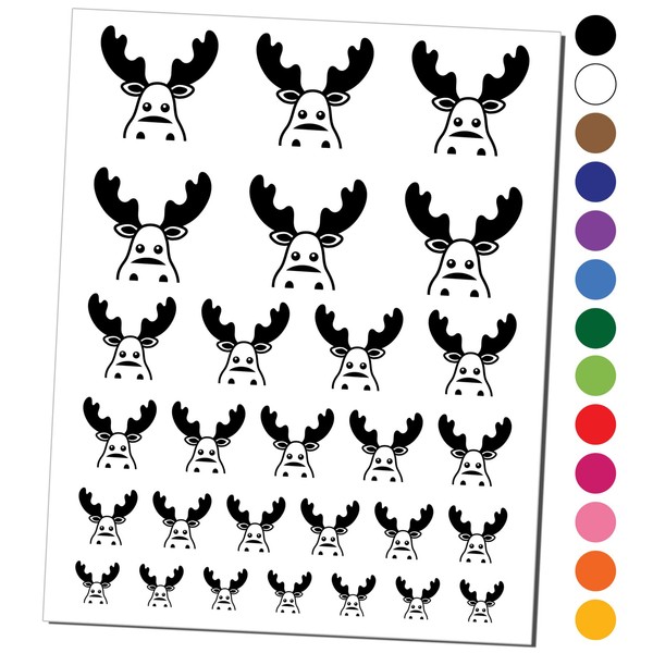 Peeking Moose Temporary Tattoo Water Resistant Fake Body Art Set