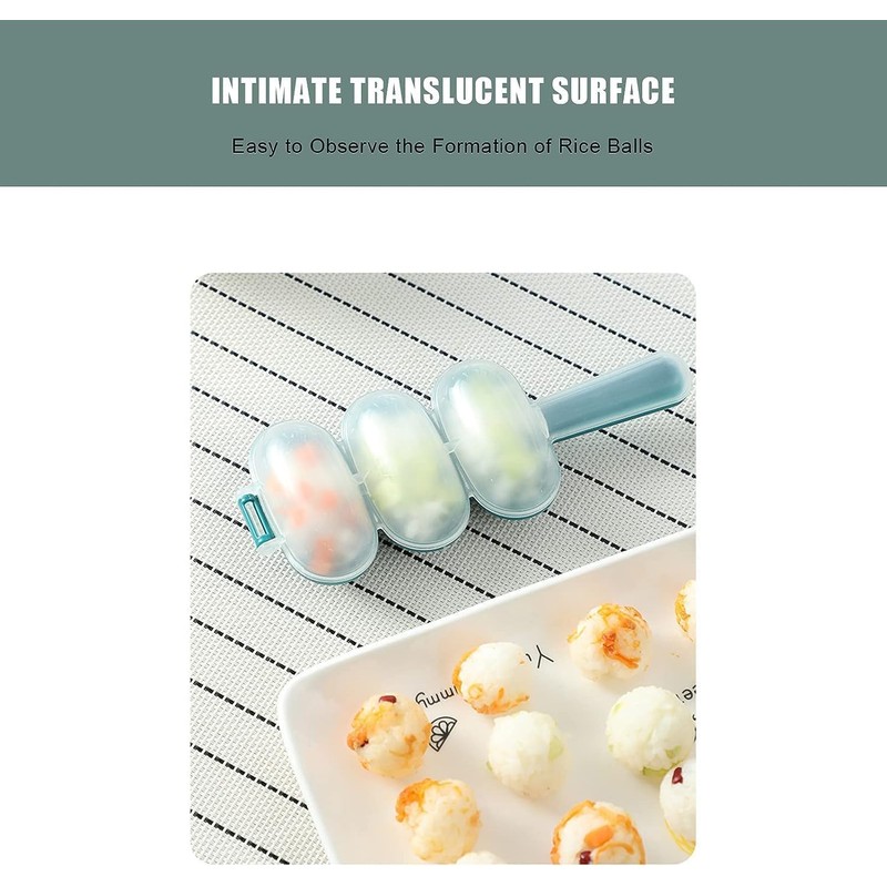 2Pcs Green Rice Ball Maker Shake Lunch Maker Mould Rice