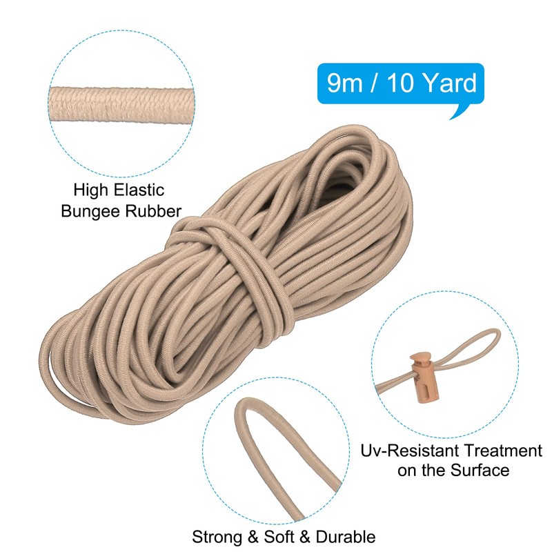 PATIKIL 10 Yard Elastic Bungee Cord & Single Hole Cord