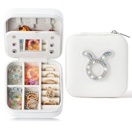 K1tpde Zodiac Travel Jewelry Case for Women, Small Organizer Box for Ring Earring Pendant Necklace Bracelet, Birthday Gifts for Mom, Lover, Taurus