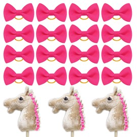 Hobby Horse Pack of 16 Bows with Rubber Bands, Pet Bows Accessories for Horse Long Hair Pet Dogs Cats Puppies