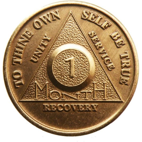 10 Pack of 1 Month AA Bronze Medallions Traditional Style