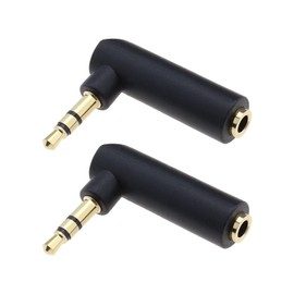 ECSiNG 3.5mm Stereo Adapter Plug Male to Female Connector Extension Adapter Gold Plated Adapter Plug 90 Degrees Right Angle Stereo Jack Socket Aux Adapter for Phone Tablet CD MP3 MP4 Headphone