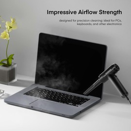 Hommody Air Duster Corded, 550W 100000RPM High-Pressure Air Blower, Reusable Compressed Air for Cleaning PC, Keyboard - Steplessly Adjustable Airflow, 9.8ft Long Power Cord, 5 Multi-Nozzle Attachments