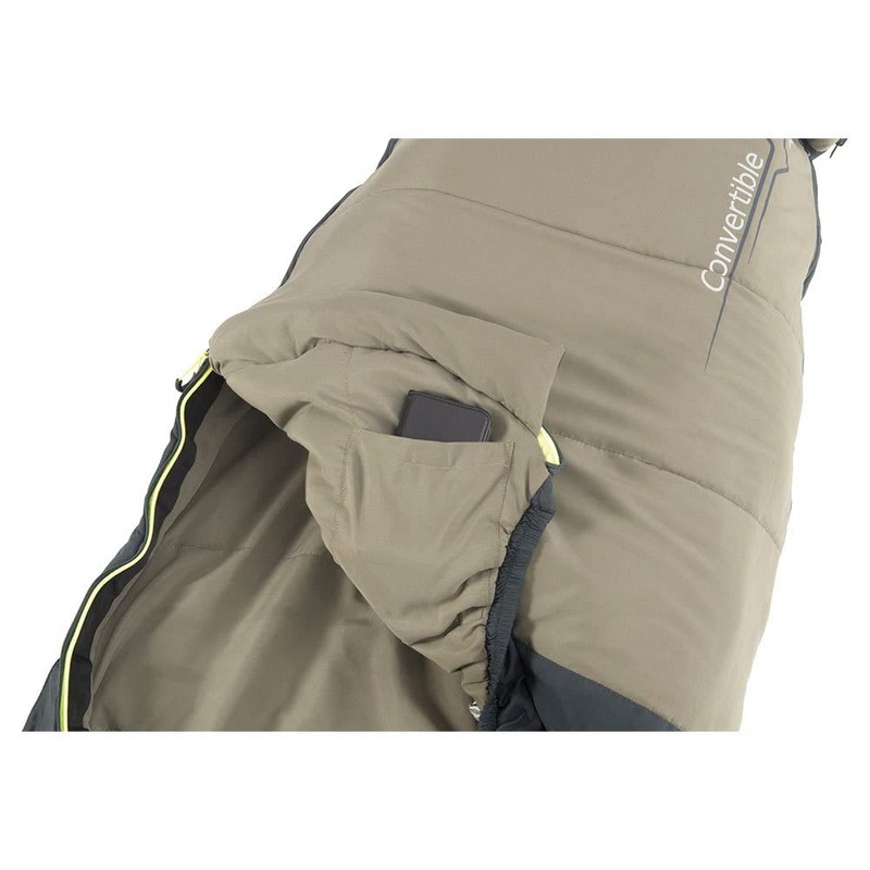 Outwell Convertible Junior Olive Sleeping Bag, Cream, Grey, One Size