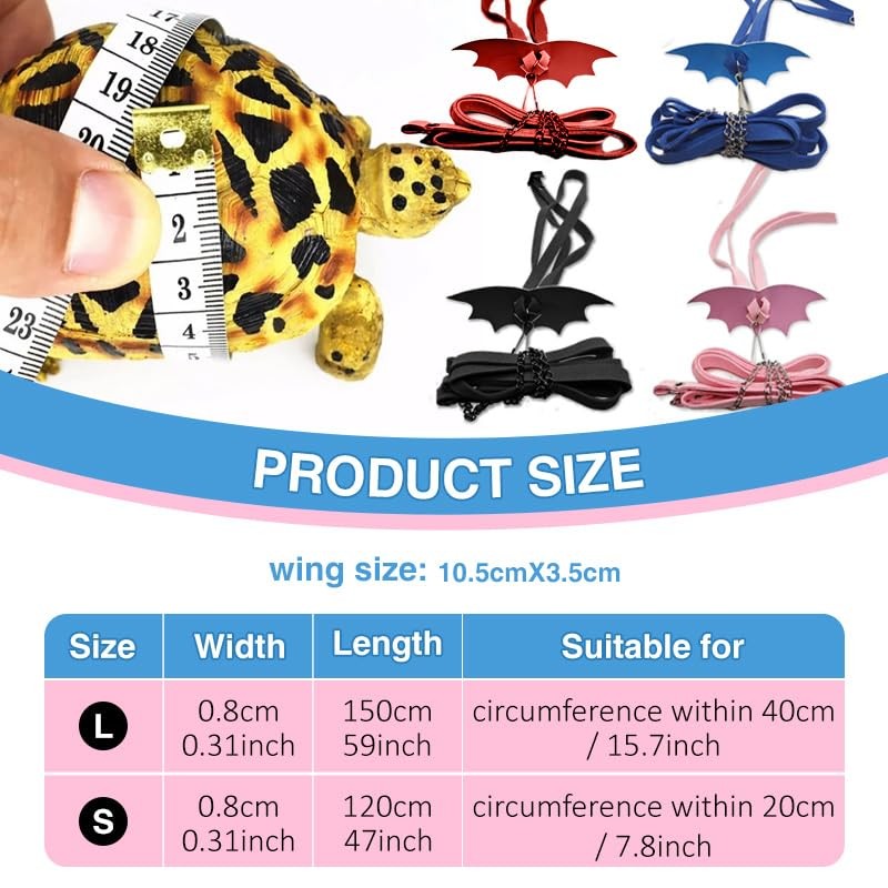 Turtle Harness and Leash with Wings- Harness Strap Chest Collar