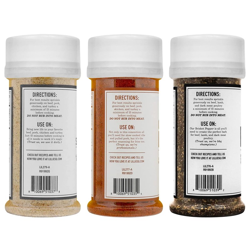 Lillie’s Q - Rub Trio, BBQ Rub Sampler, Barbeque Rubs