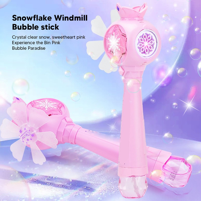 Musical Light Up Bubble Blower Innovative Hexagram Shape Princess Electric