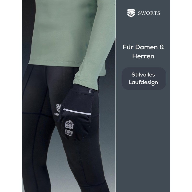 SWORTS Running Gloves, Winter Running Gloves with Fleece and Waterproof