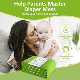 Refills Compatible with Dekor CLASSIC Diaper Pail Refills | 4 Pack | Disposable Diaper Pail Refill | Extra Thickness | Quick & Easy to Replace | Cherry Blossom Scented | Holds up to 2000 Diapers