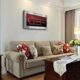 AOSHDART Motivational Quotes Christian Wall Art Red and Grey Canvas Prints Bless The F...