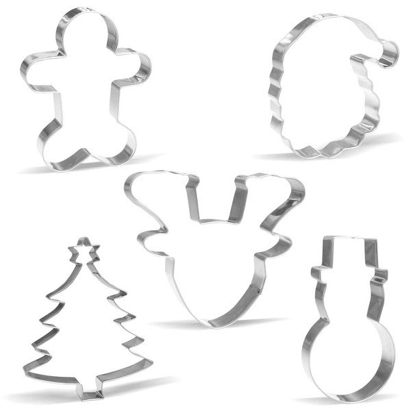 Giant Christmas Cookie Cutter Set - 5 Piece - Stainless