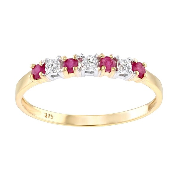 Old English Jewellers 9ct Yellow Gold Ruby & Diamond Eternity