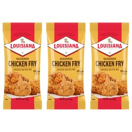 Louisiana Seasoned Chicken Fry Batter 9 oz (Pack of 3) - Crispy Southern Coating Mix for Fried Chicken - Delicious and Convenient Coating Filled with Cajun Flavor - Easy to Make Recipe - Just Add Water